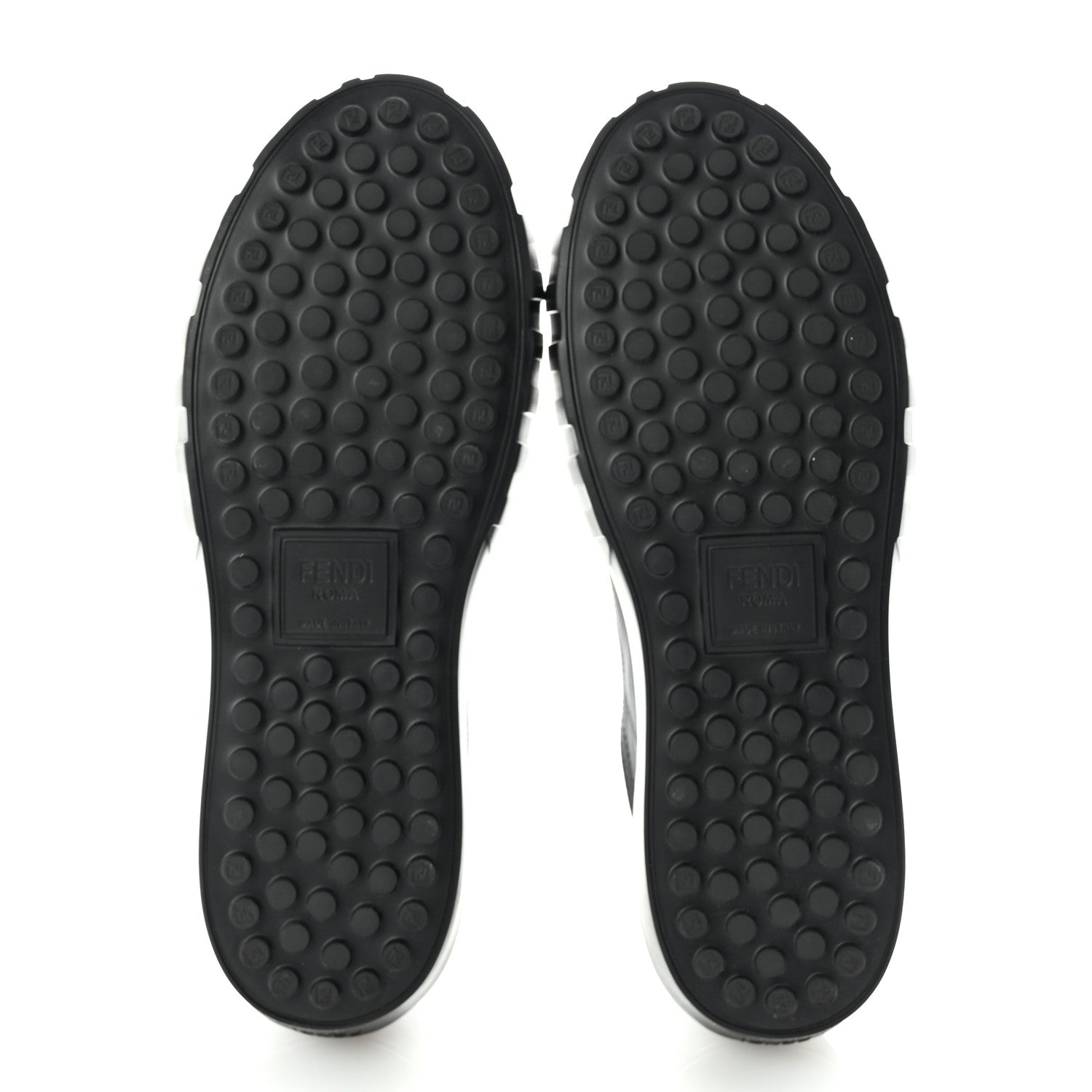 Fendi Fabric Jacquard Vitello Technical Fabric FF Mens Fendi Force Low Top Sneaker 8 Black Blue 6 of 9