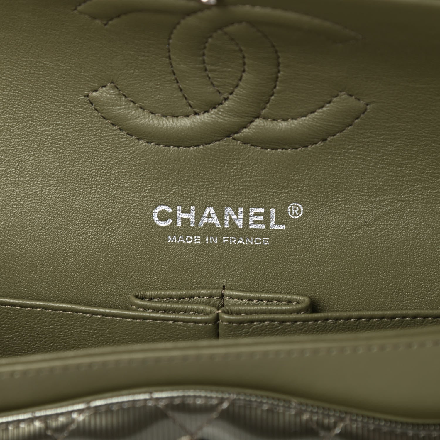 Chanel Striated Patent Quilted Medium Double Flap Green 6 of 11