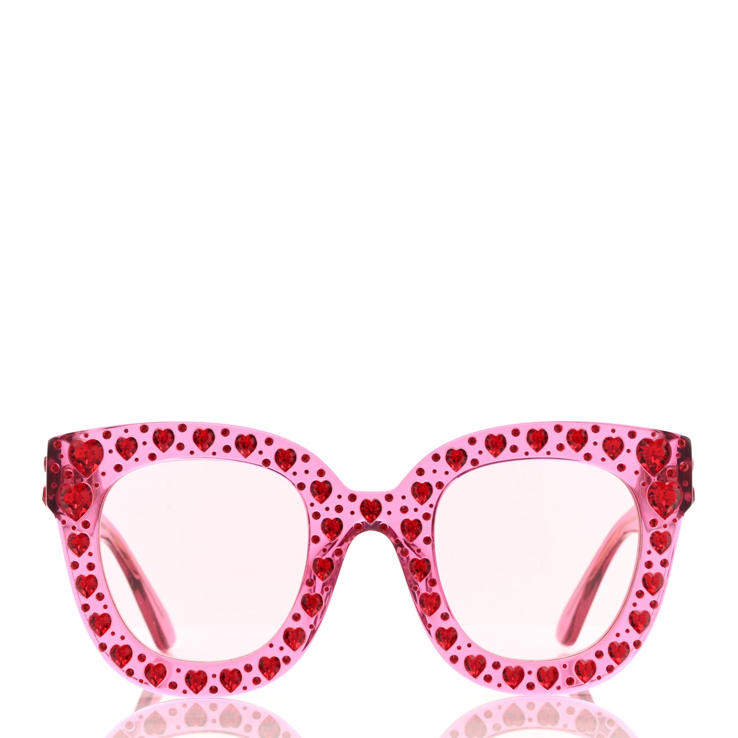 Acetate Crystal Heart GG0116S Sunglasses Fuchsia