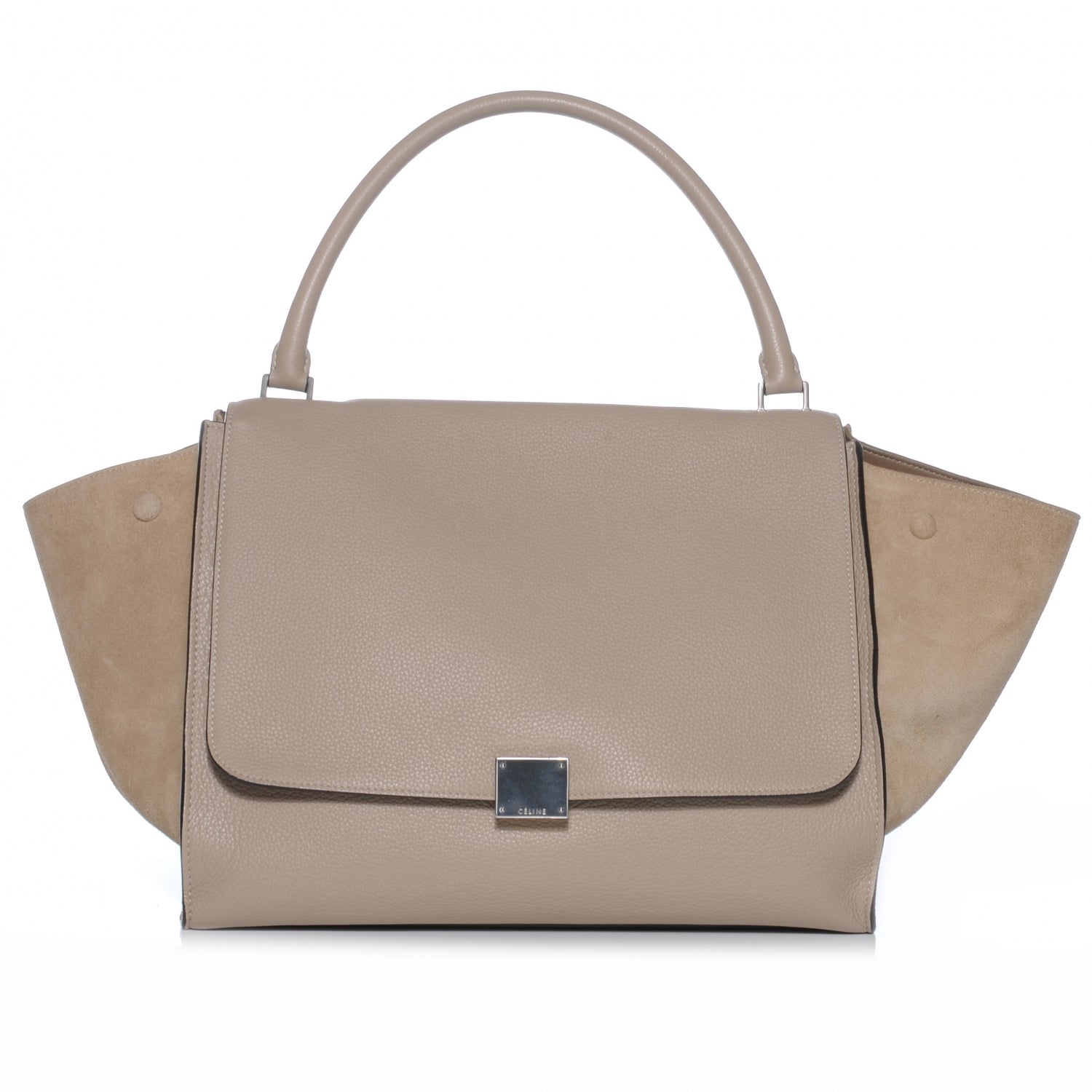 Celine Calfskin Suede Large Trapeze Dune 1 of 10