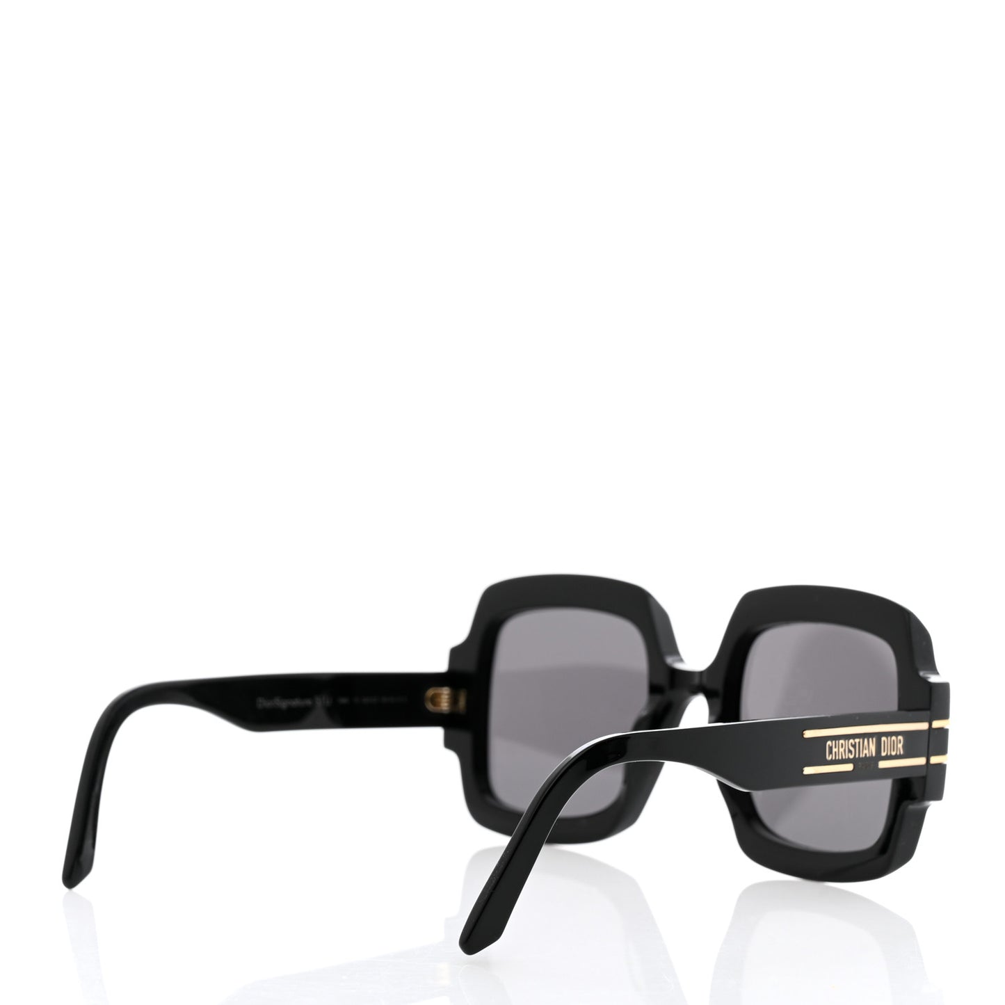 Acetate Diorsignature S1U Square Sunglasses Black