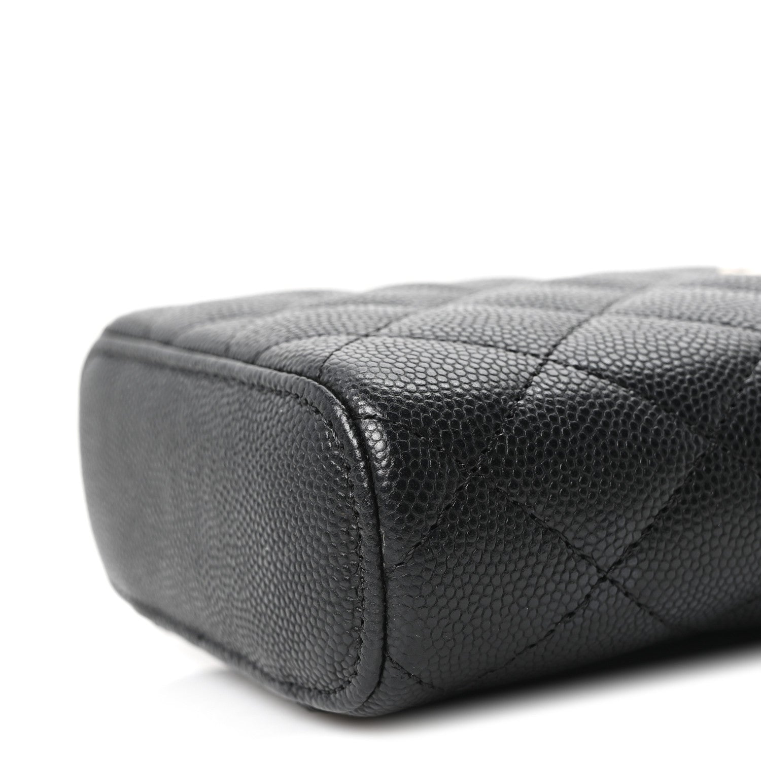 Chanel Caviar Quilted Small Vertical Coco Beauty Vanity Case With Chain Black 10 of 10