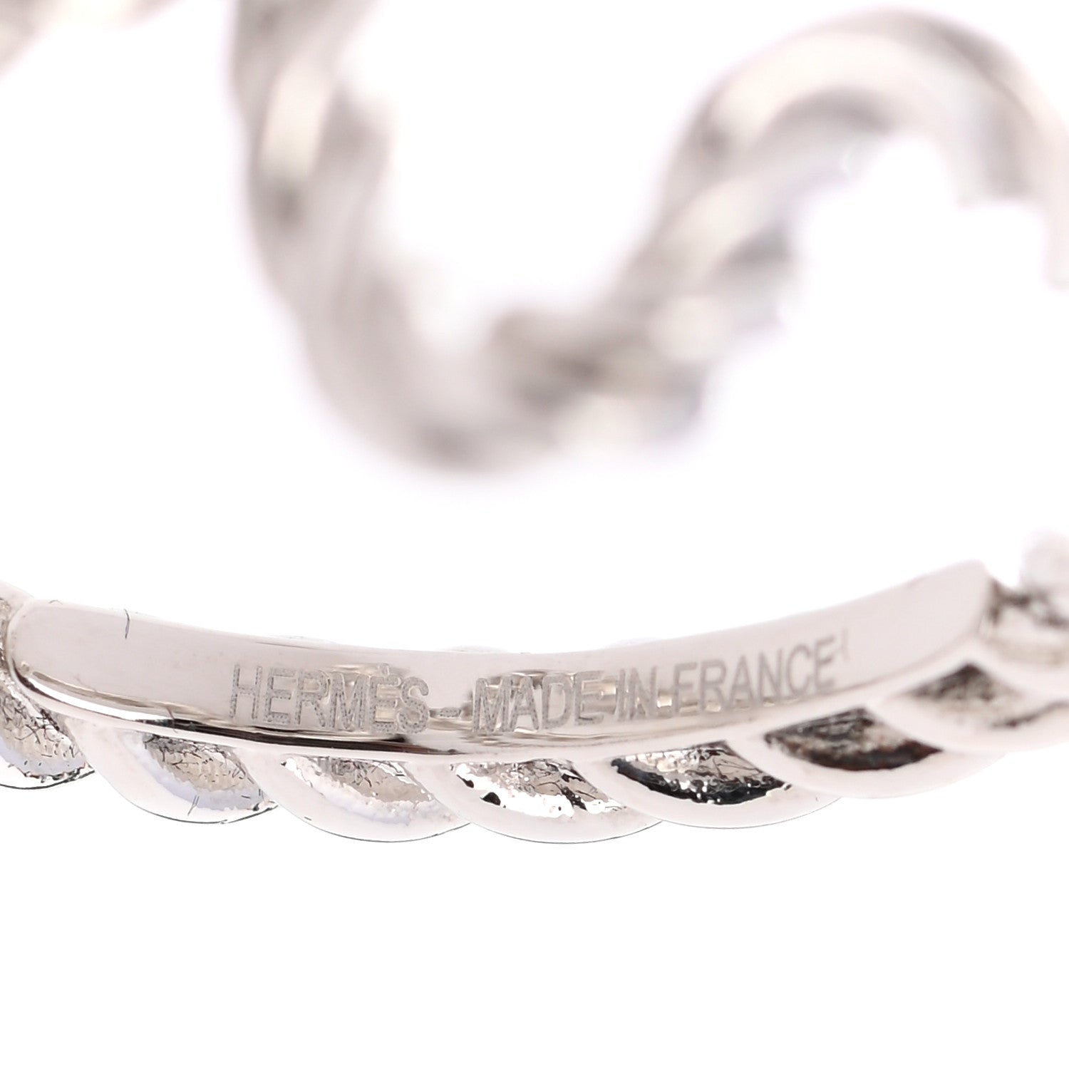 Hermes Brass Cord'H Scarf Ring Silver 4 of 5