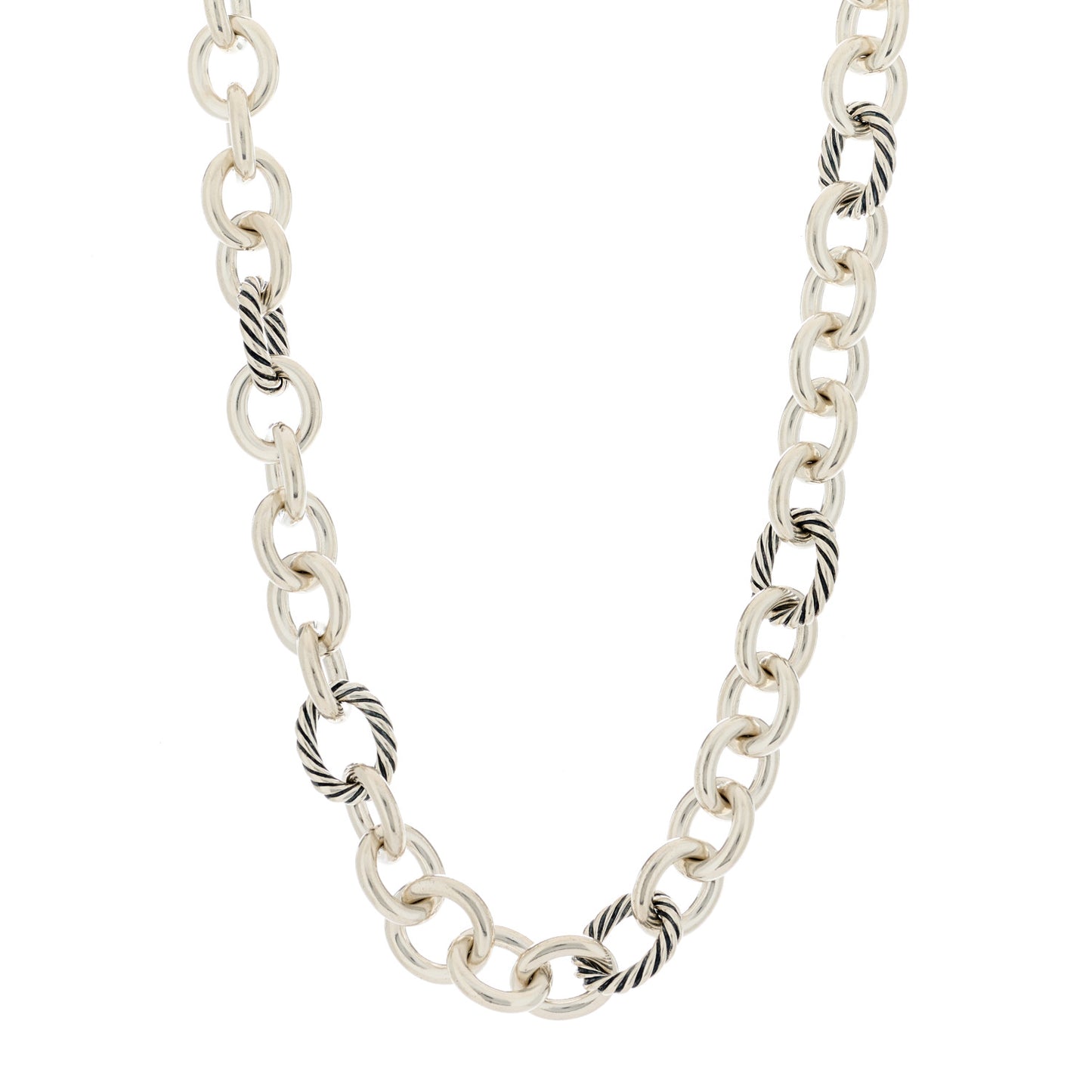 Sterling Silver 12mm Oval Link Necklace