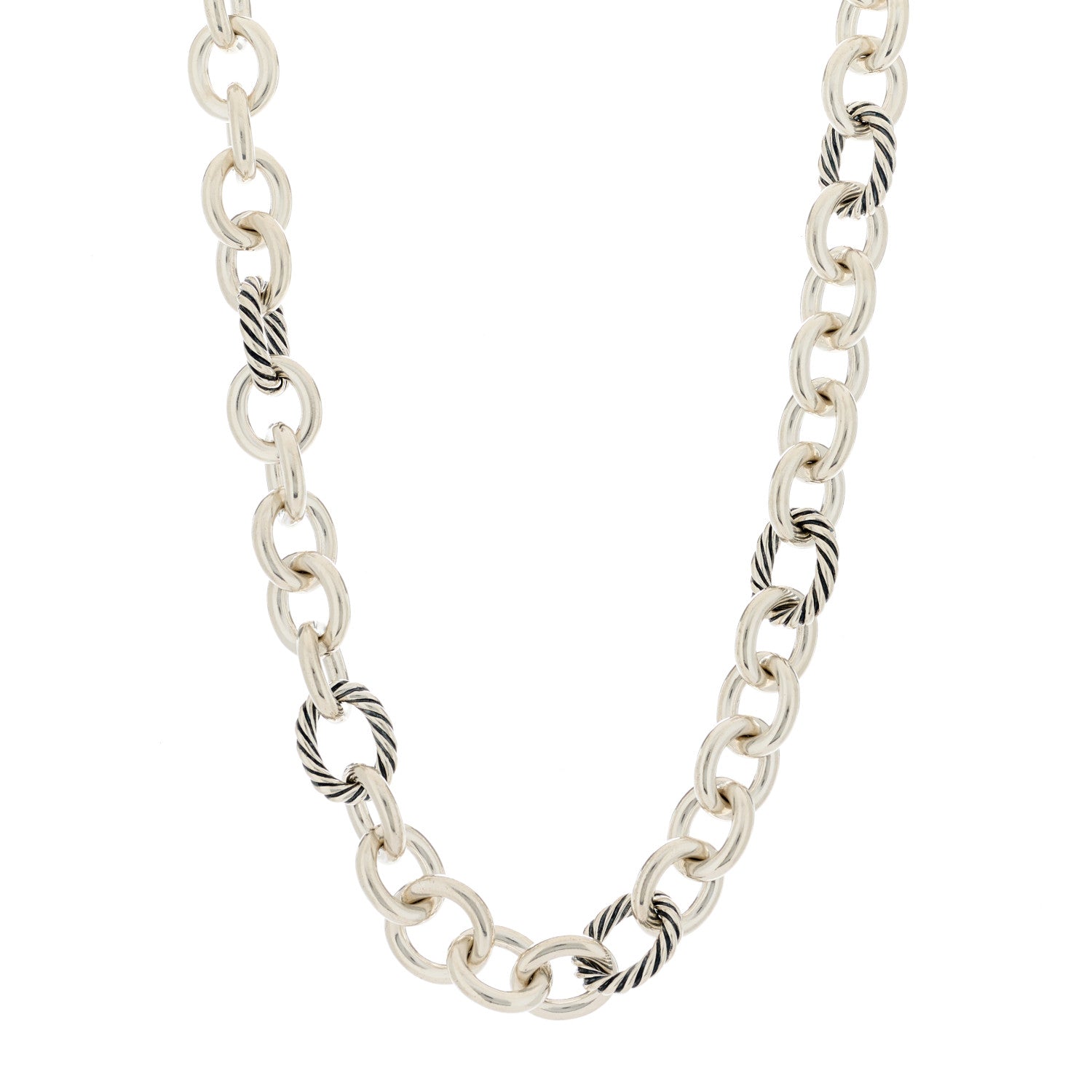 David Yurman Sterling Silver 12mm Oval Link Necklace 1 of 4