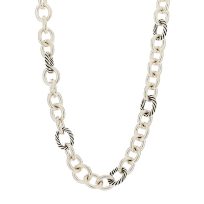 David Yurman Sterling Silver 12mm Oval Link Necklace 1 of 4