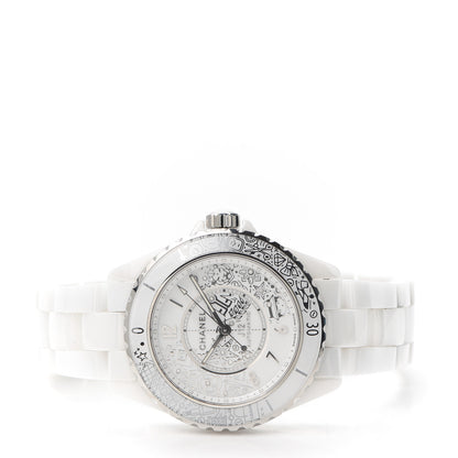 Chanel Stainless Steel Ceramic Diamond 38mm J12 Limited Edition Automatic Watch White 2 of 6