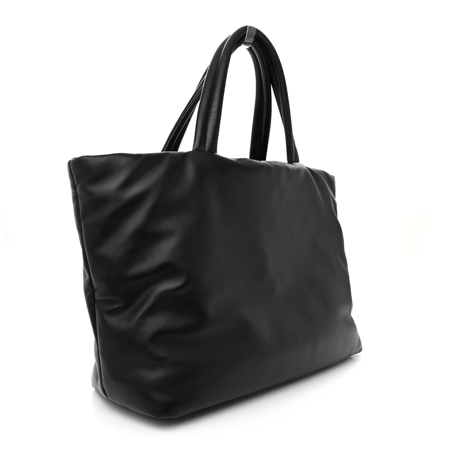 Saint Laurent Lambskin Wide Puffer Tote Black 3 of 10