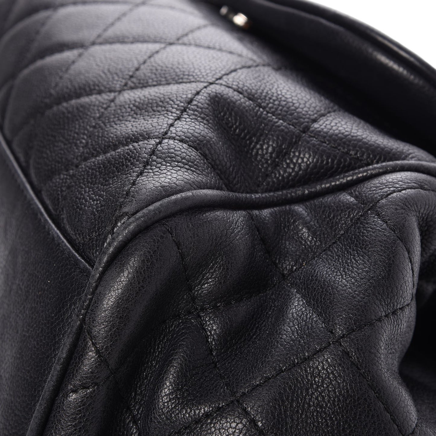 Caviar Quilted Timeless Accordion Flap Black