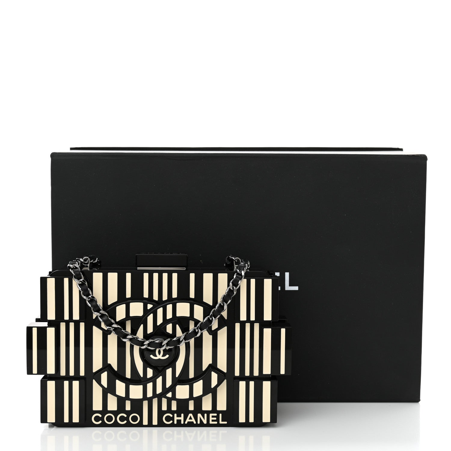 Chanel Plexiglass Barcode Boy Brick Lego Clutch Black 12 of 12