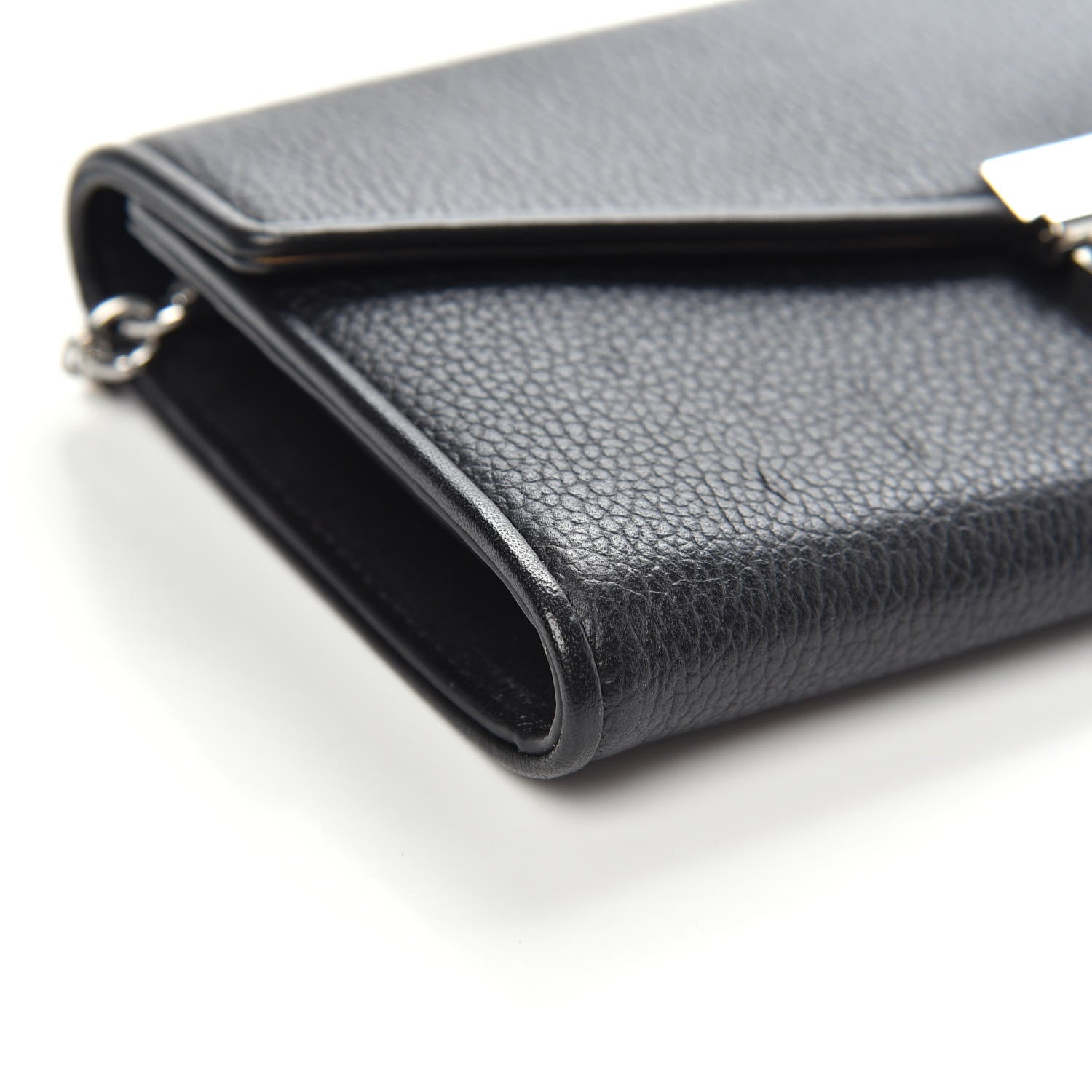 MCM Grained Calfskin Large Patricia Wallet On Chain Black 7 of 10