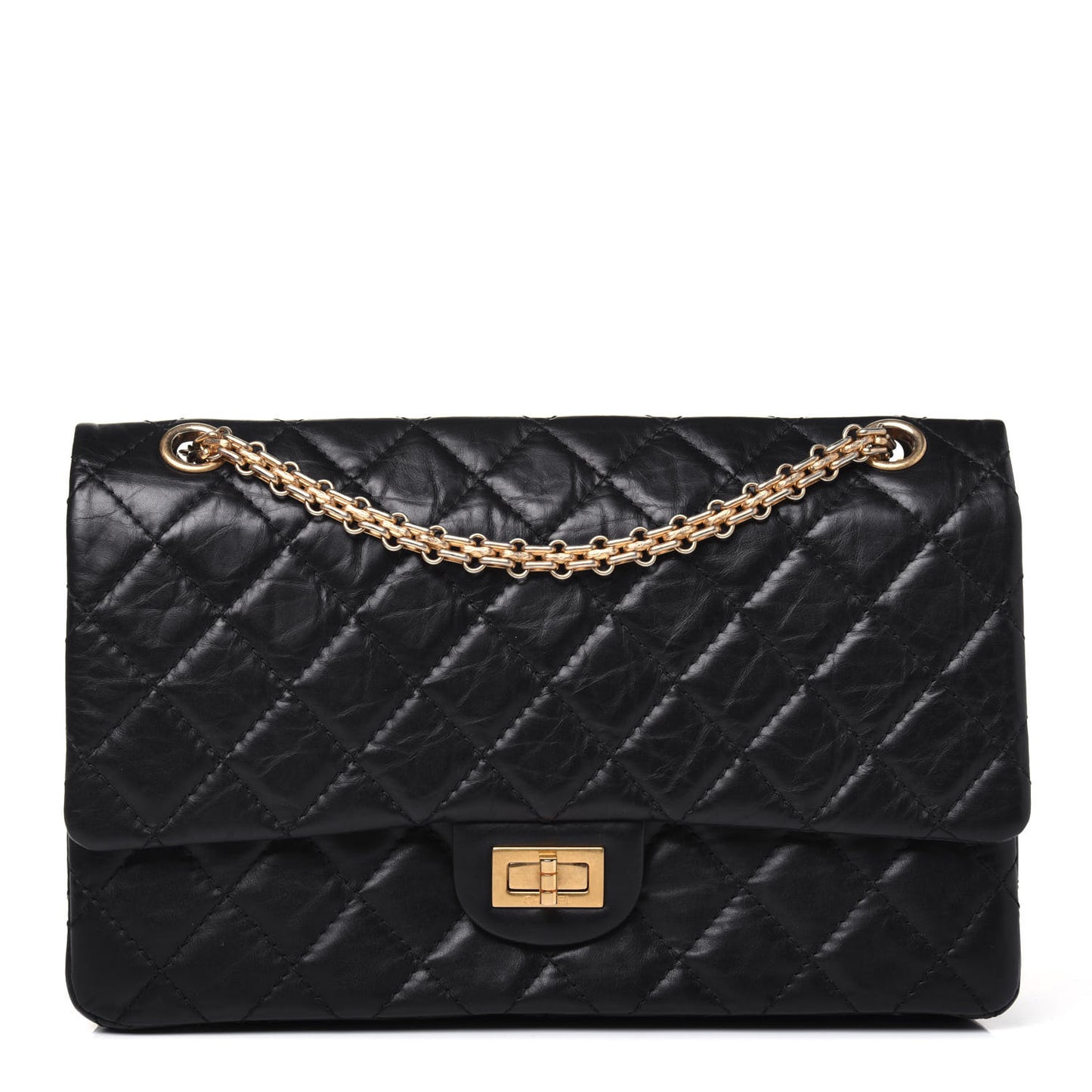 Aged Calfskin Quilted 2.55 Reissue 226 Flap Black