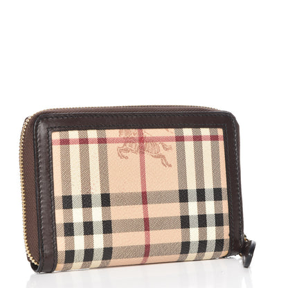 Burberry Haymarket Check Ziggy Zip Around Wallet Chocolate 3 of 8