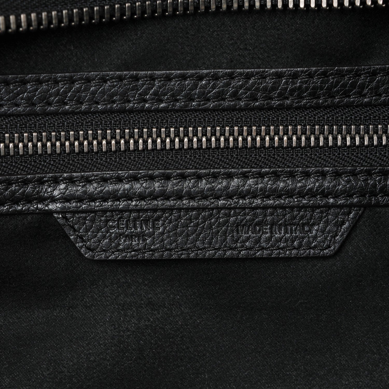 Celine Drummed Calfskin Mini Luggage Black 6 of 6