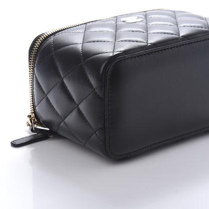 Chanel Lambskin Quilted Small Vanity Case With Chain Black 6 of 11