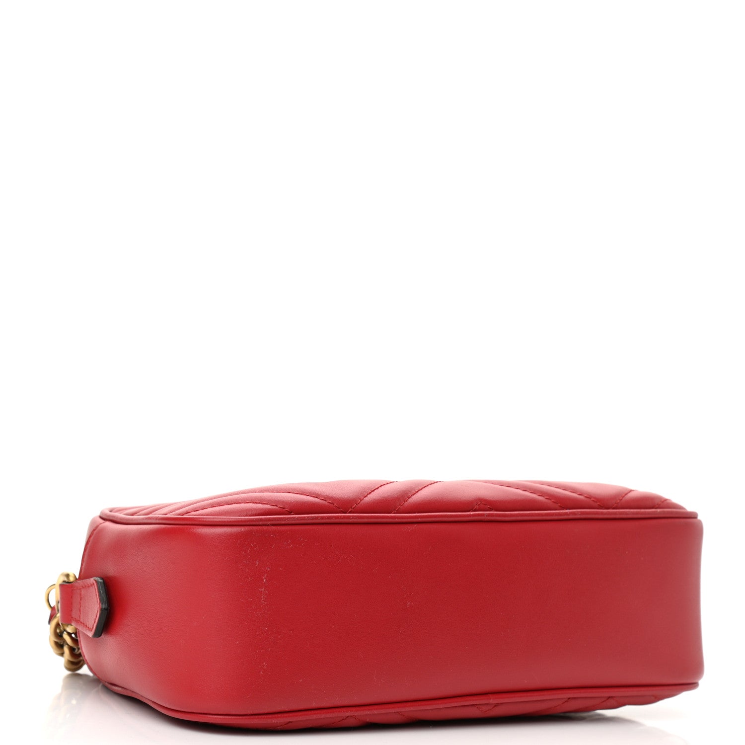 Gucci Calfskin Matelasse Small GG Marmont Chain Shoulder Bag Hibiscus Red 4 of 10