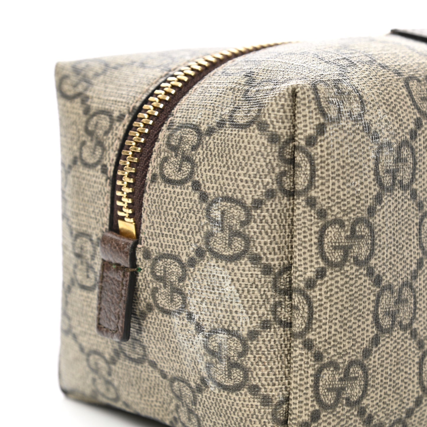 Soft GG Supreme Monogram Calfskin Medium Ophidia Cosmetic Case Beige Ebony New Acero