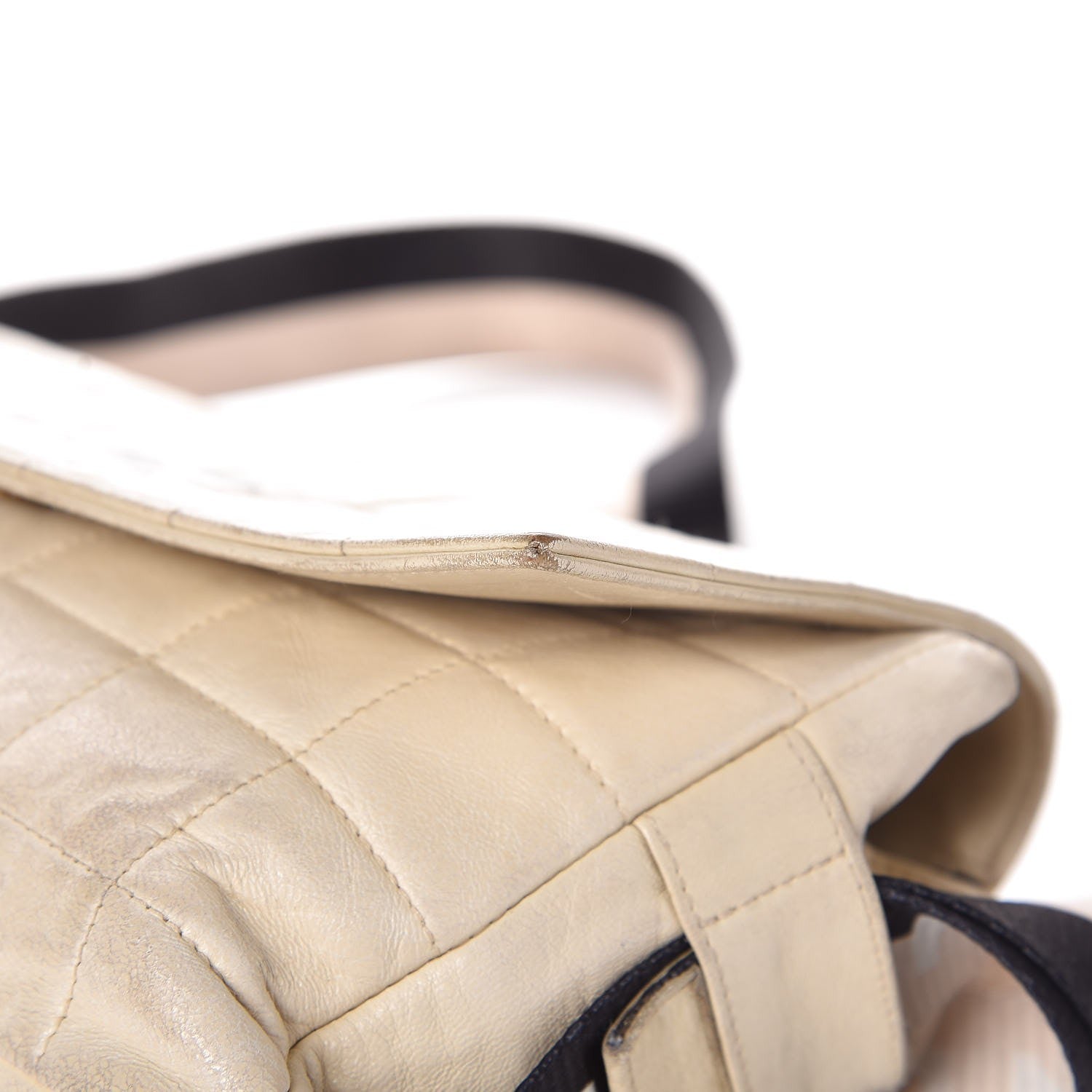 Chanel Lambskin Sport Flap Bag Beige Black 19 of 19