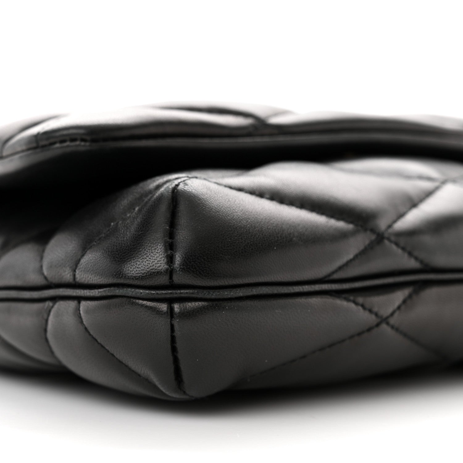 Saint Laurent Lambskin Quilted Le 57 Diamond Shoulder Bag Black 9 of 13