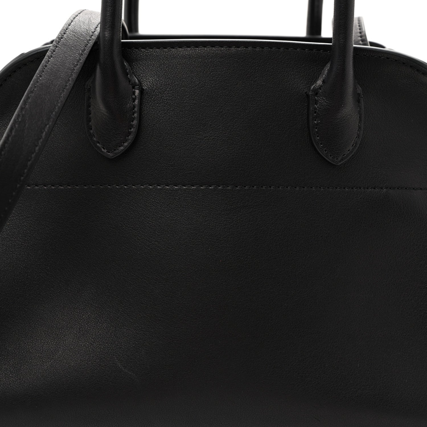 The Row Polished Saddle Calfskin Soft Margaux 10 Bag Black 8 of 10