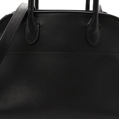 The Row Polished Saddle Calfskin Soft Margaux 10 Bag Black 8 of 10