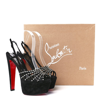 Christian Louboutin Suede Crystal Vegastrassima Alta 160 Pumps 38.5 Black 8 of 8