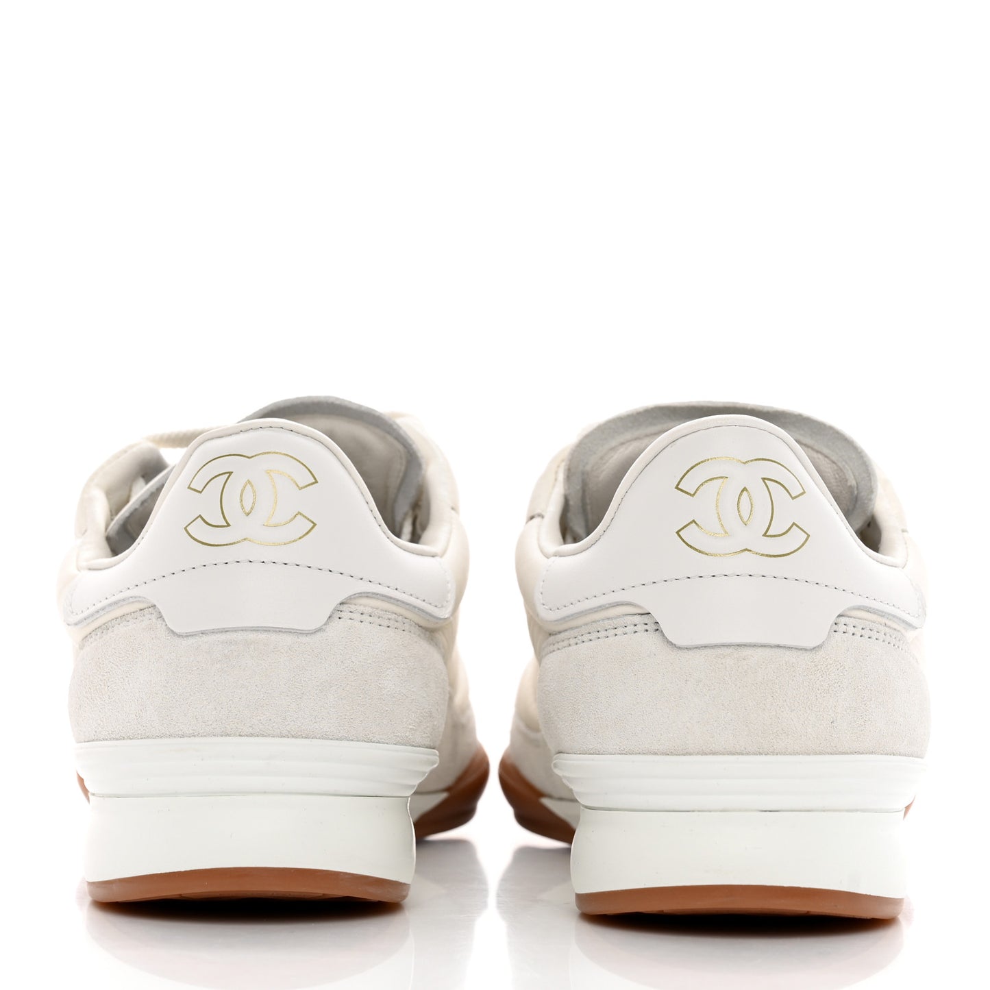 Suede Calfskin Quilted Sneakers 38 White