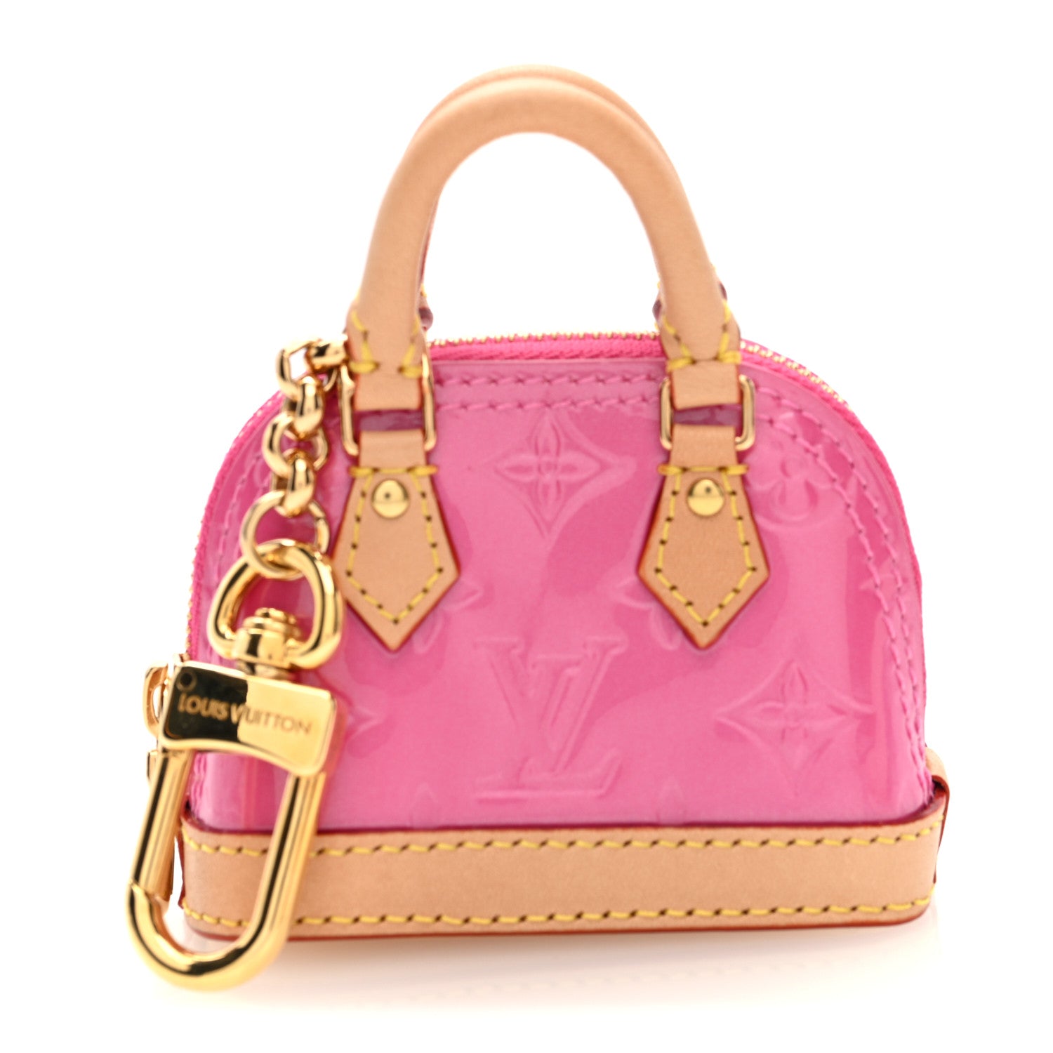 Louis Vuitton Vernis Monogram Micro Alma Bag Charm Key Holder Rose 1 of 6