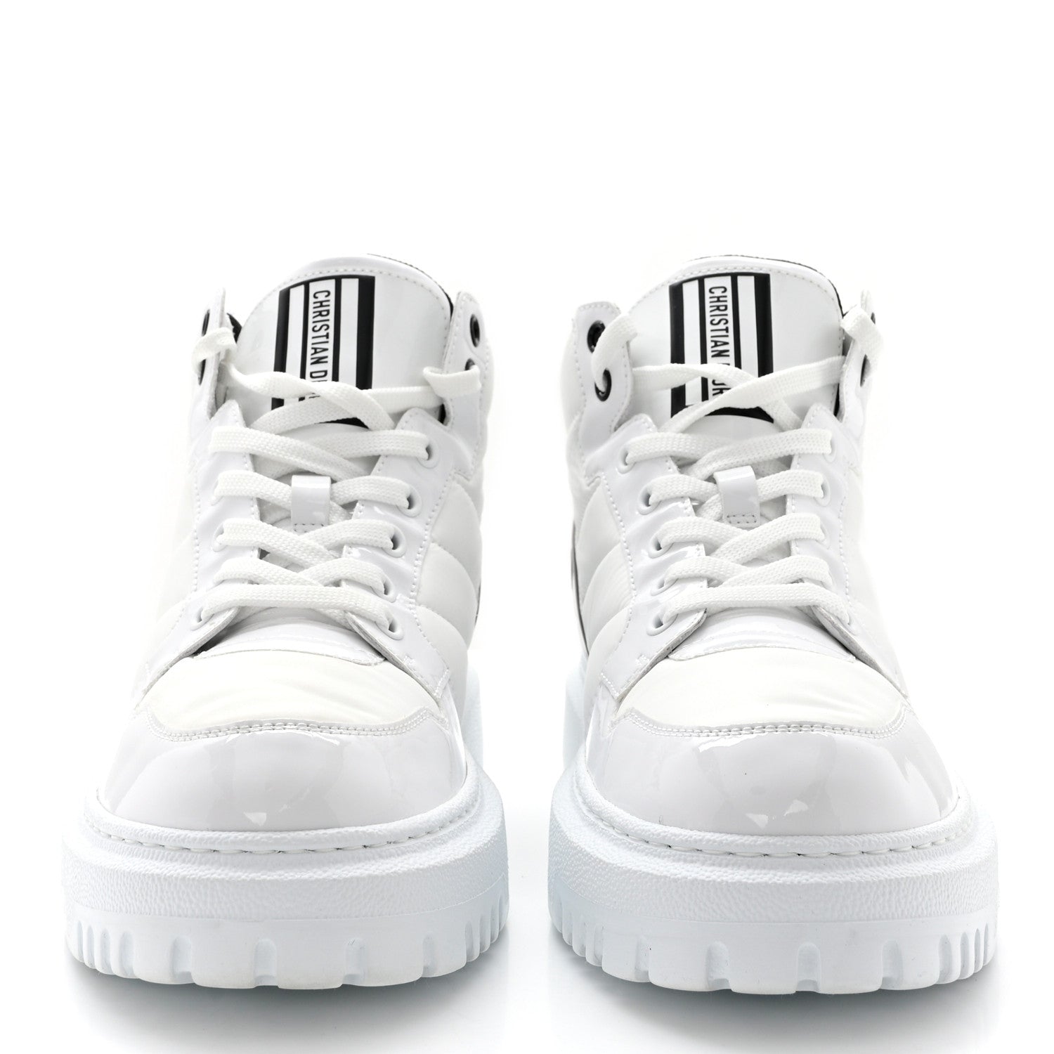 Christian Dior Nylon Fabric Womens D-Player High Top Sneakers 38 White Black 2 of 8