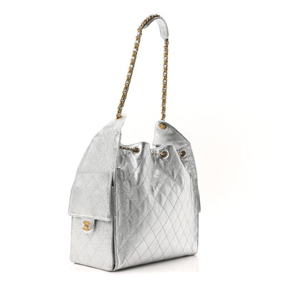 Chanel Metallic Caviar Quilted Medium Chanel 25 Handbag Silver 3 of 10