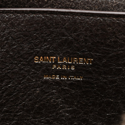 Saint Laurent Shearling Calfskin Small Reversible Monogram Kate Satchel Ecru Dark Brown 6 of 11