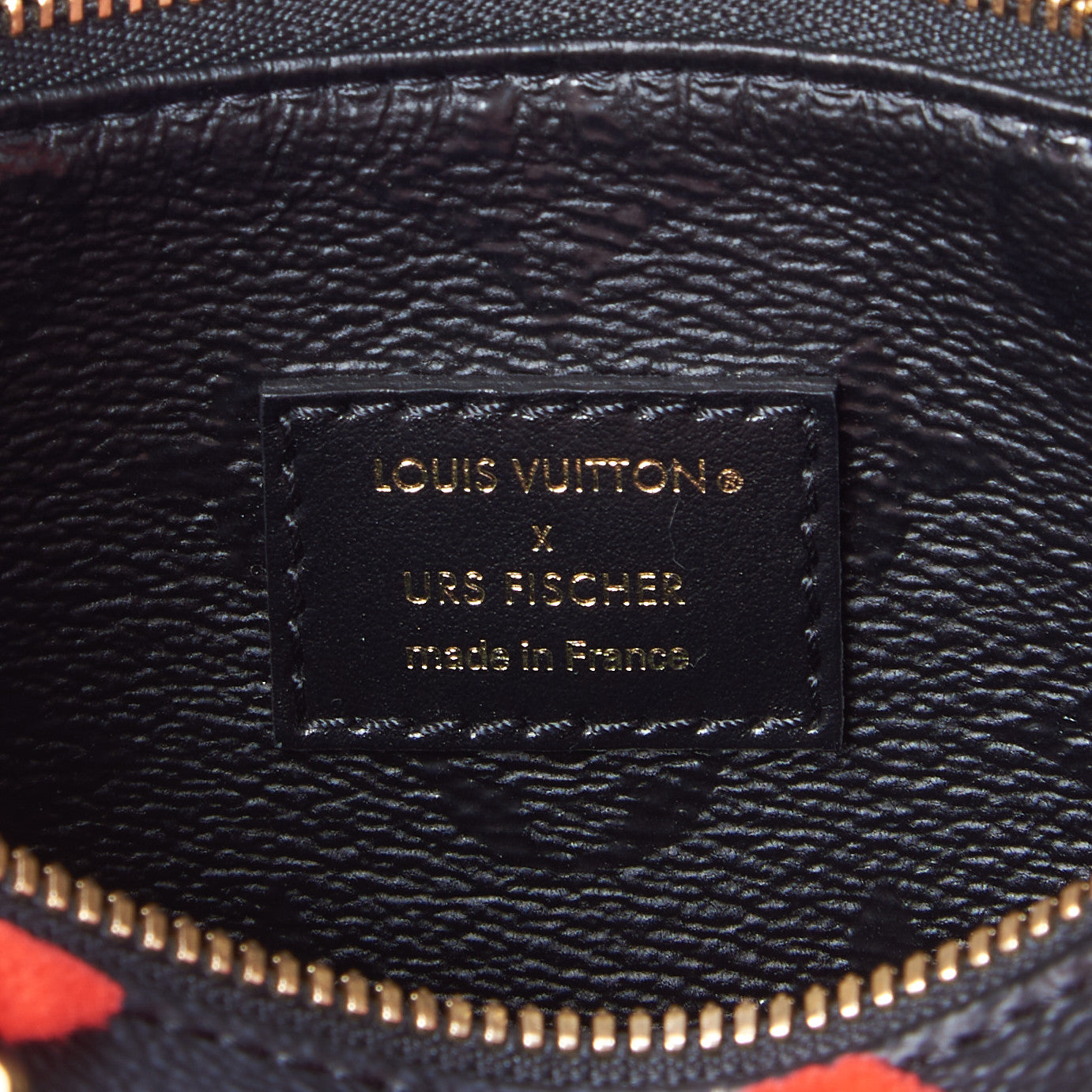 X UF Tufted Monogram Speedy Bandouliere 25 Black Red