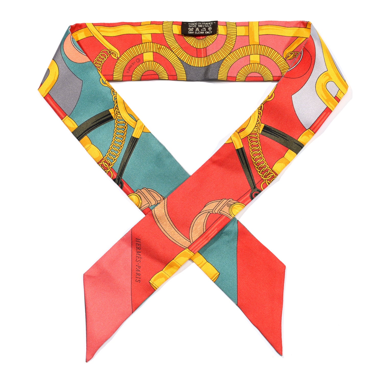 Hermes Silk Eperon d'Or Twilly 1 of 4