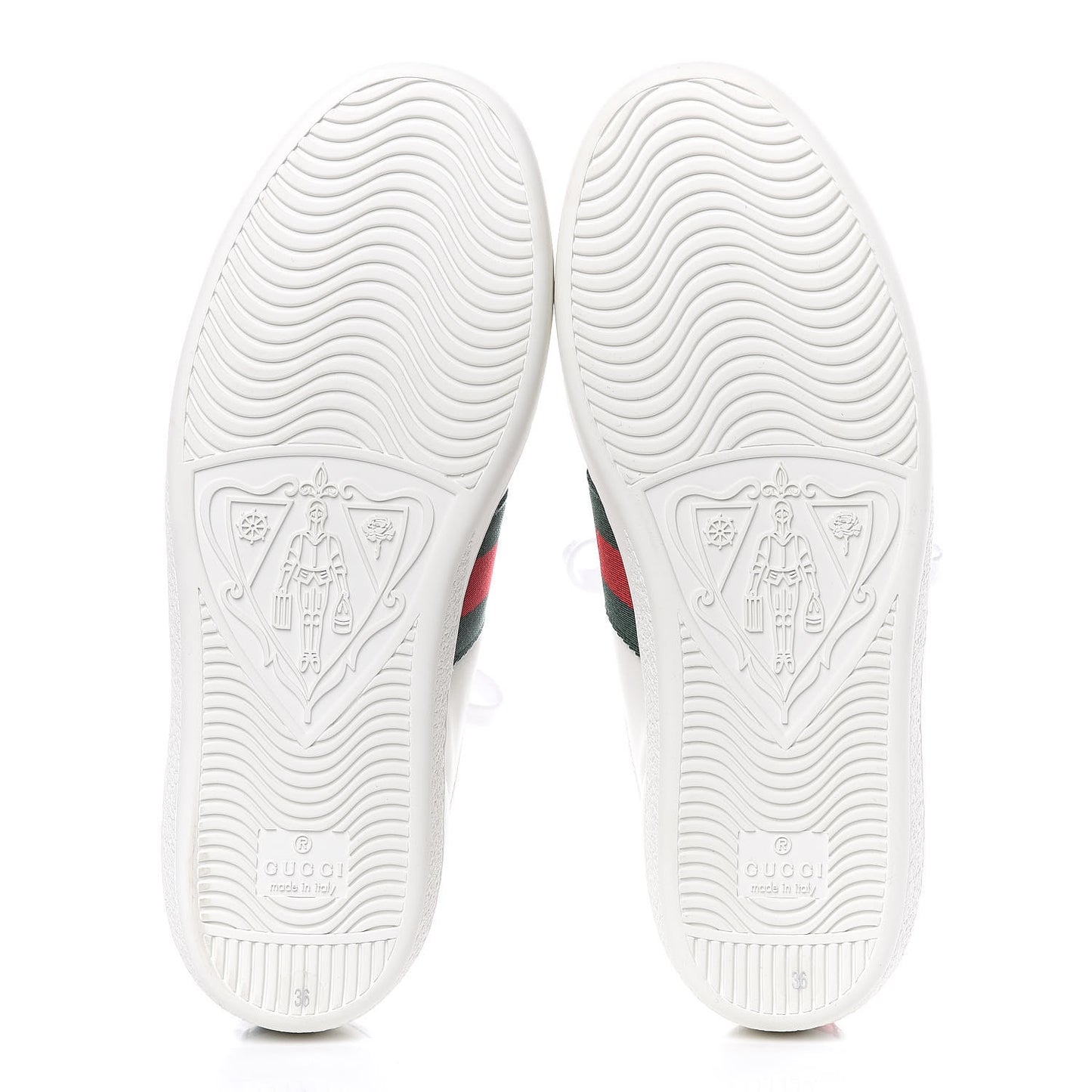 Calfskin Ayers Bee Embroidered Womens Ace Sneakers 36 White Green
