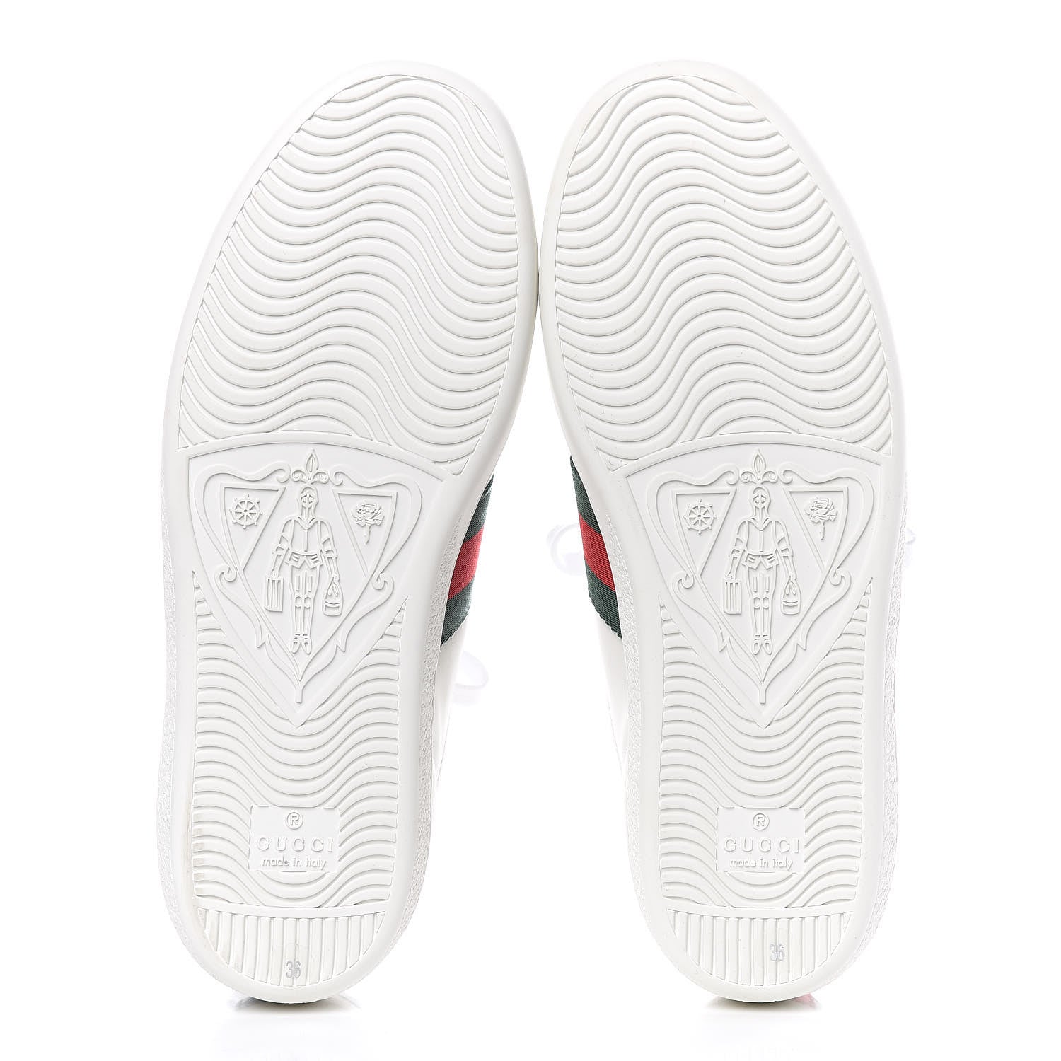 Gucci Calfskin Ayers Bee Embroidered Womens Ace Sneakers 36 White Green 9 of 10