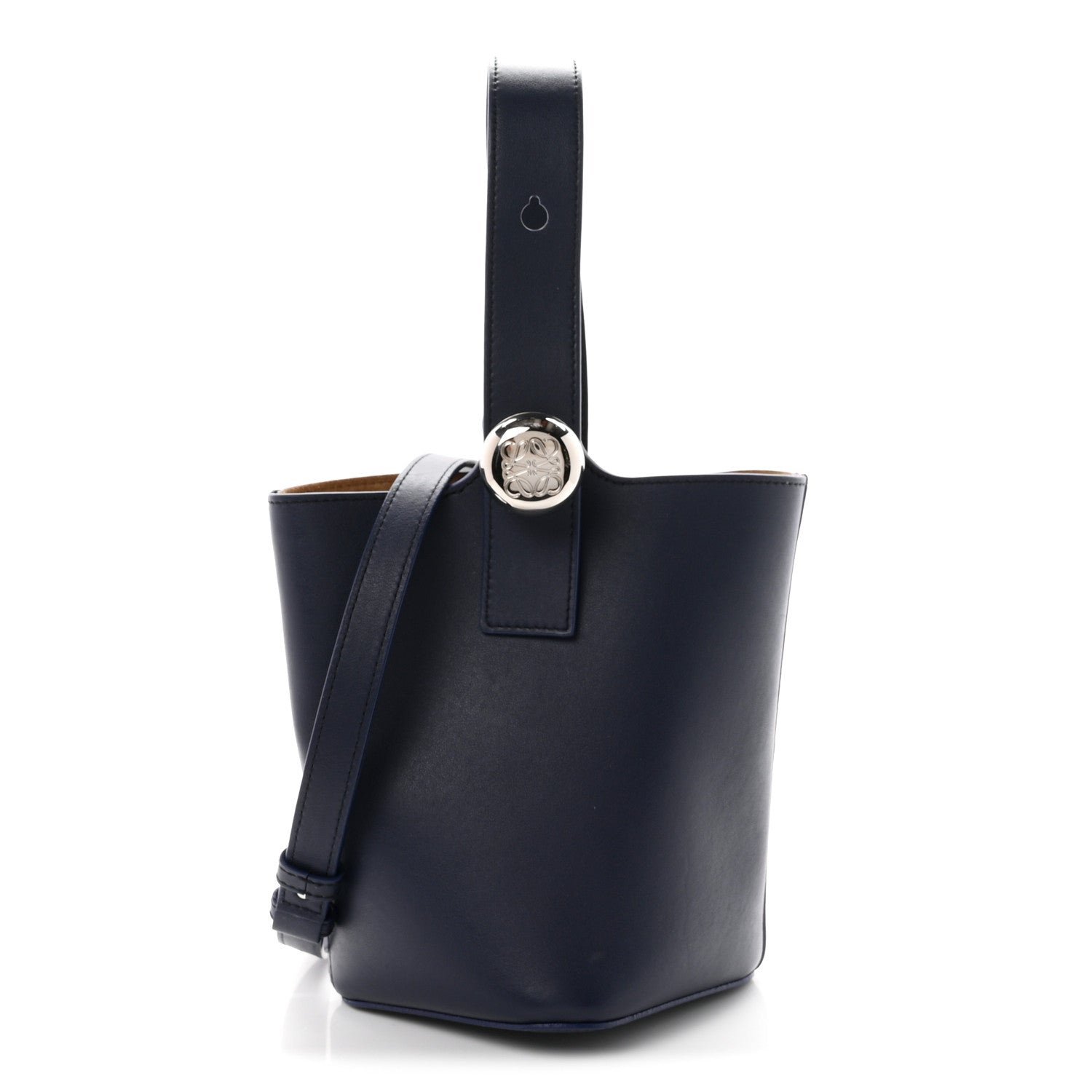 Loewe Soft Grained Calfskin Mini Pebble Bucket Bag Navy 1 of 9