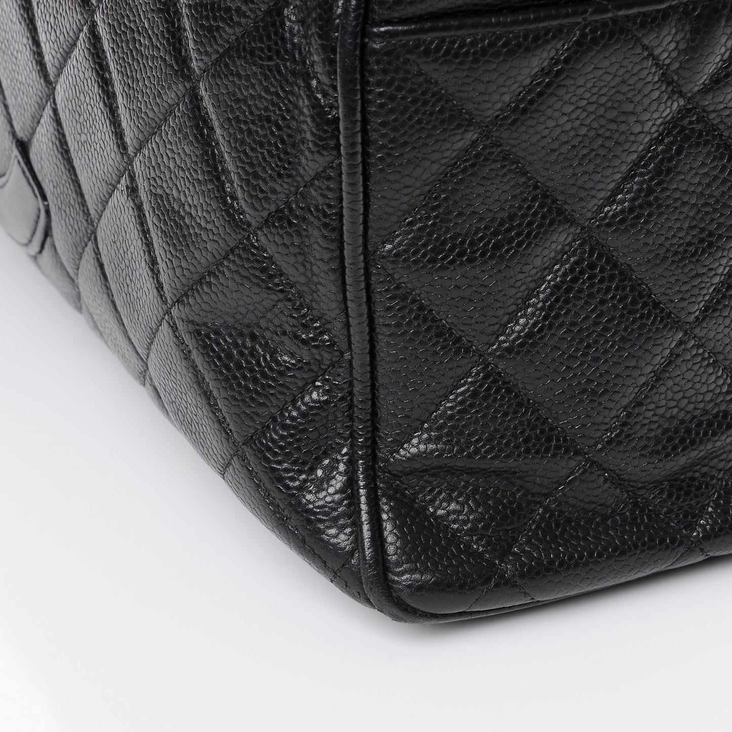 Caviar Quilted Large Bowler Black
