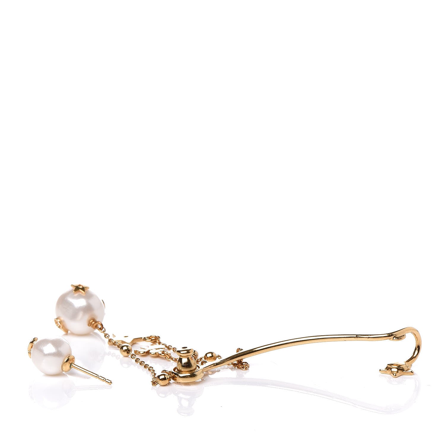 Christian Dior Pearl Shiny-D Earring Gold 4 of 4