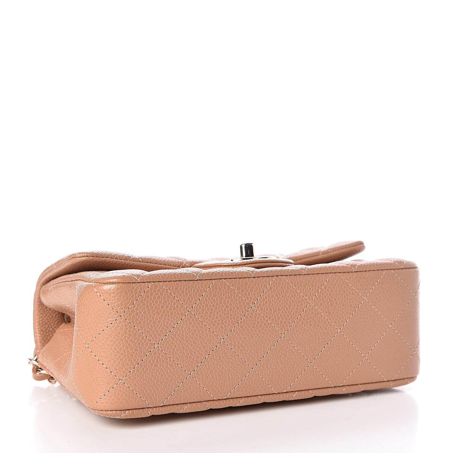 Caviar Quilted Mini Rectangular Flap Dark Beige