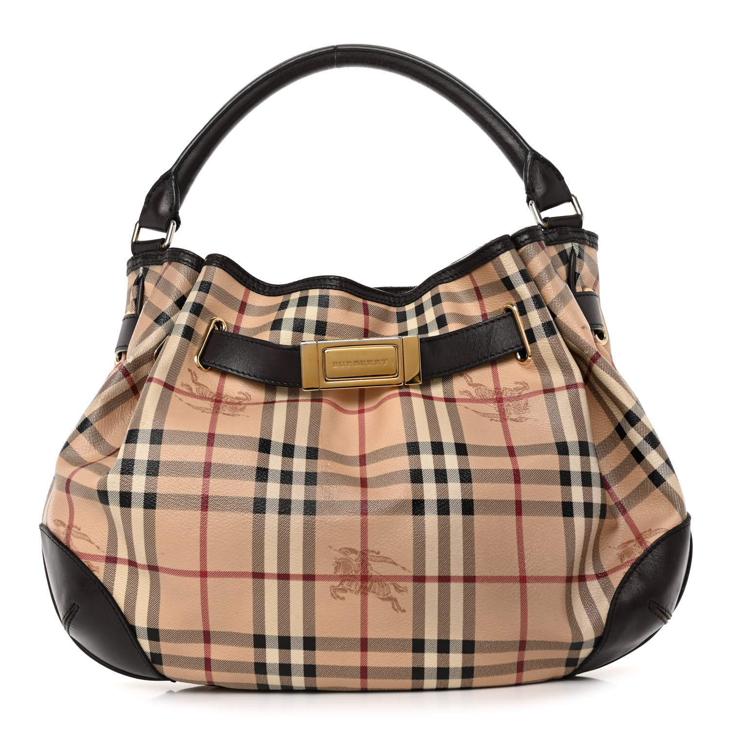 Burberry Haymarket Check Medium Willenmore Hobo Chocolate 1 of 11
