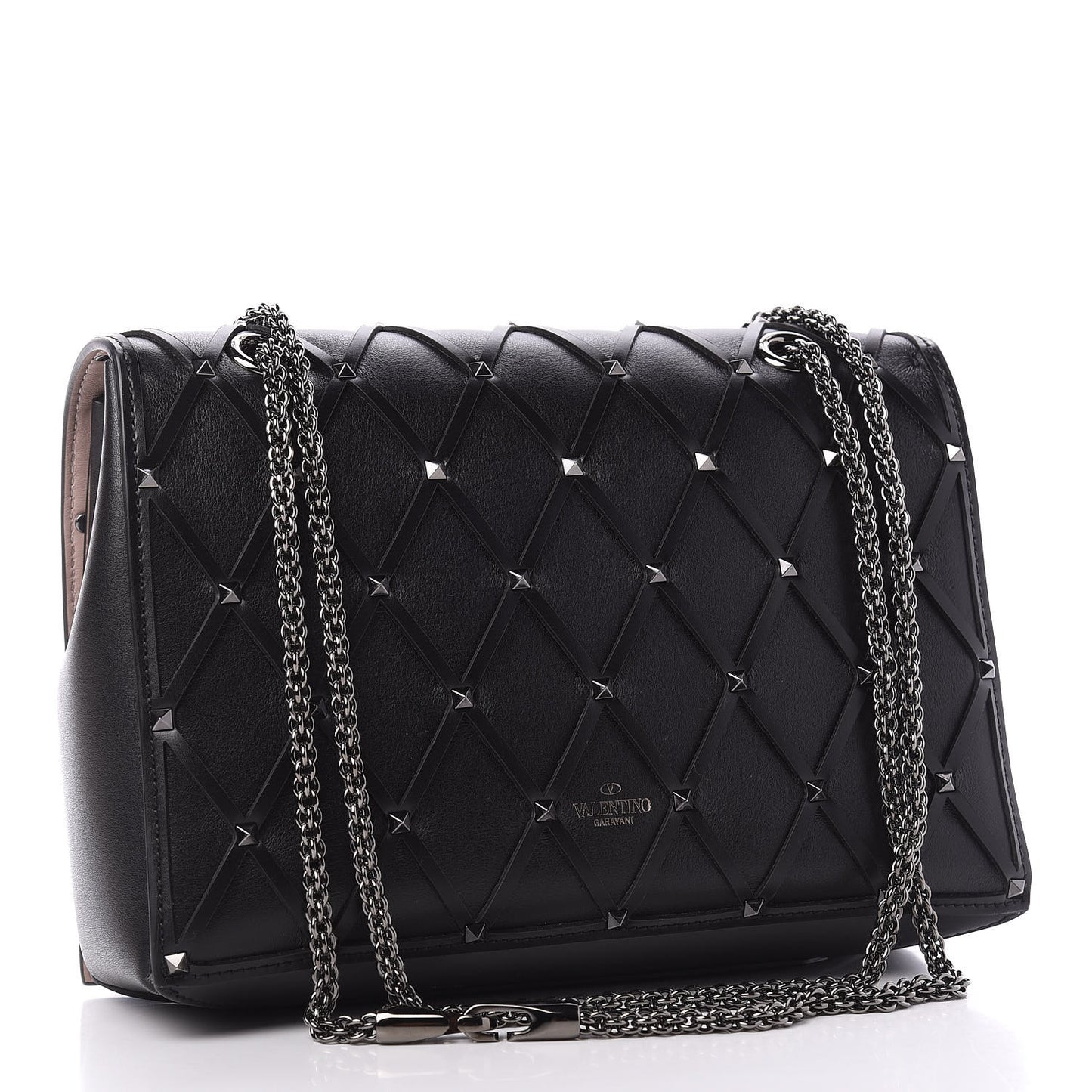 Smooth Calfskin Quilted Beehive Shoulder Bag Black