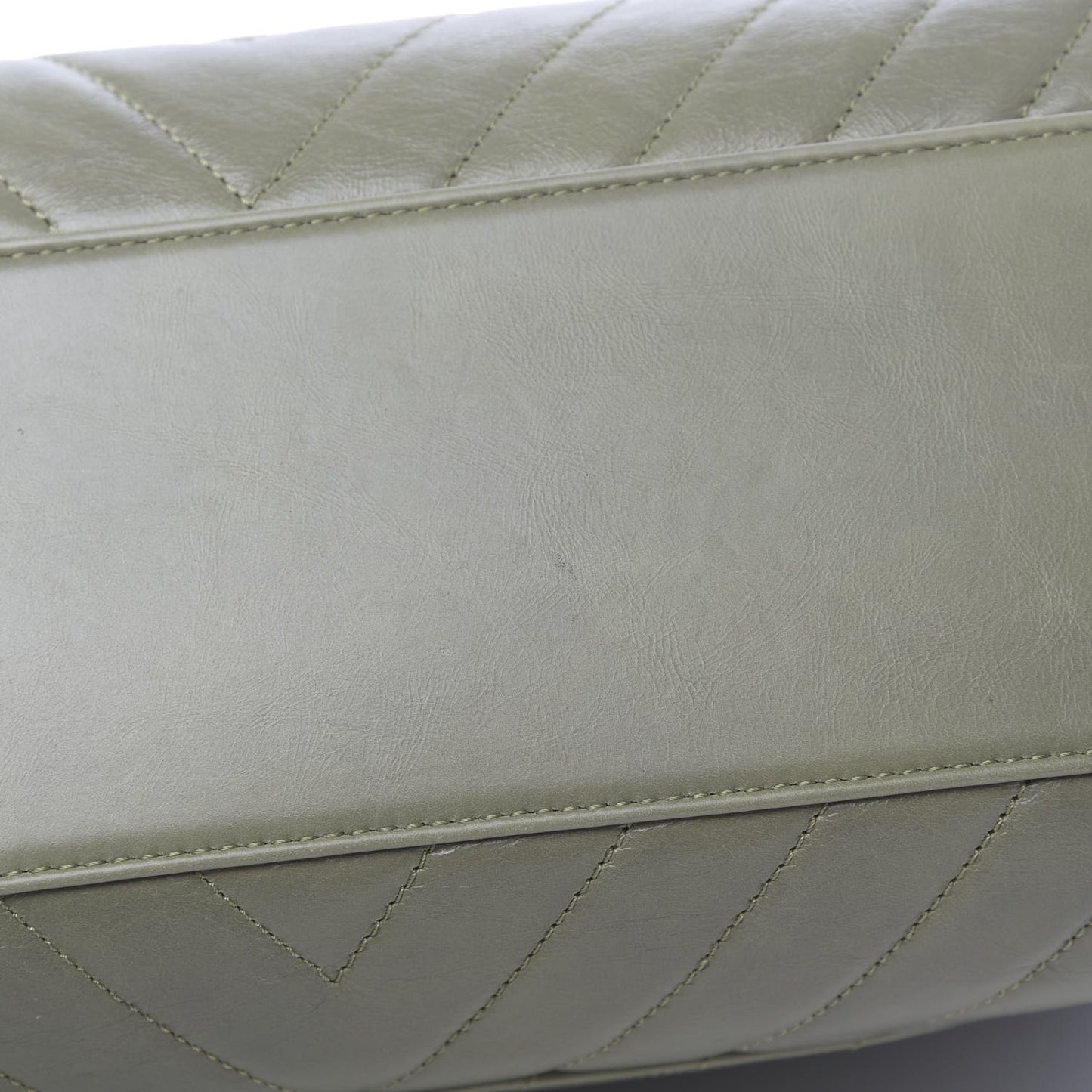Calfskin Lizard Chevron Quilted Medium Coco Handle Flap Green