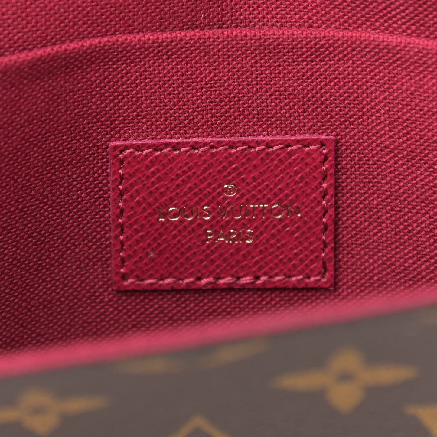 Monogram Pochette Felicie Chain Wallet Fuchsia