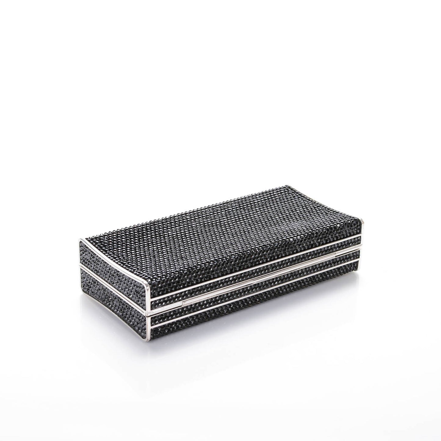 Swarovski Crystal Minaudiere Clutch Black