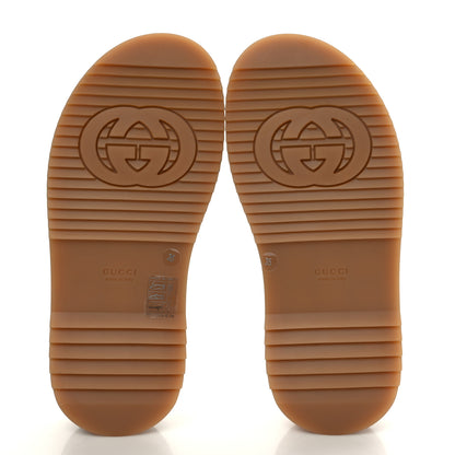 Gucci GG Supreme Monogram Water Flora Angelina Platform Slide Sandals 35 Beige White Multicolor 5 of 9