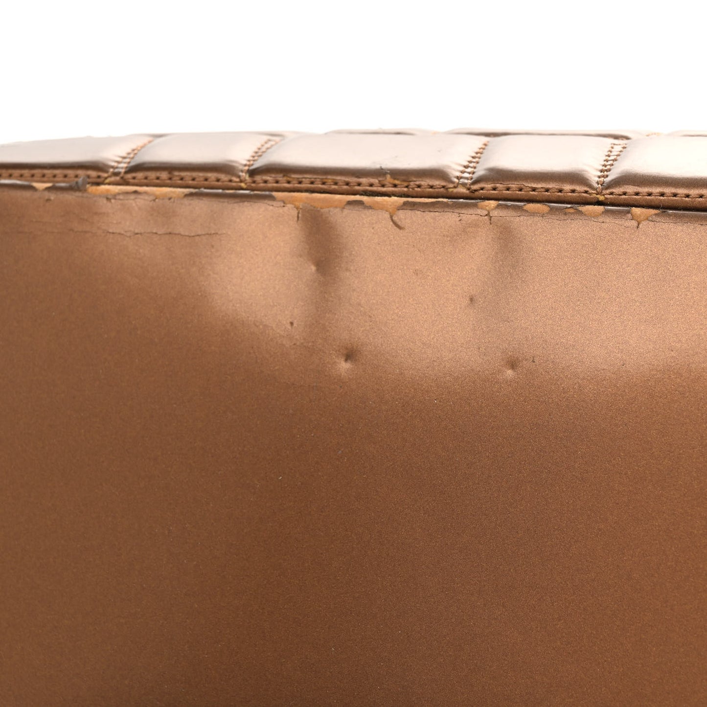 Vinyl Quilted Large Frozen Tote Bronze