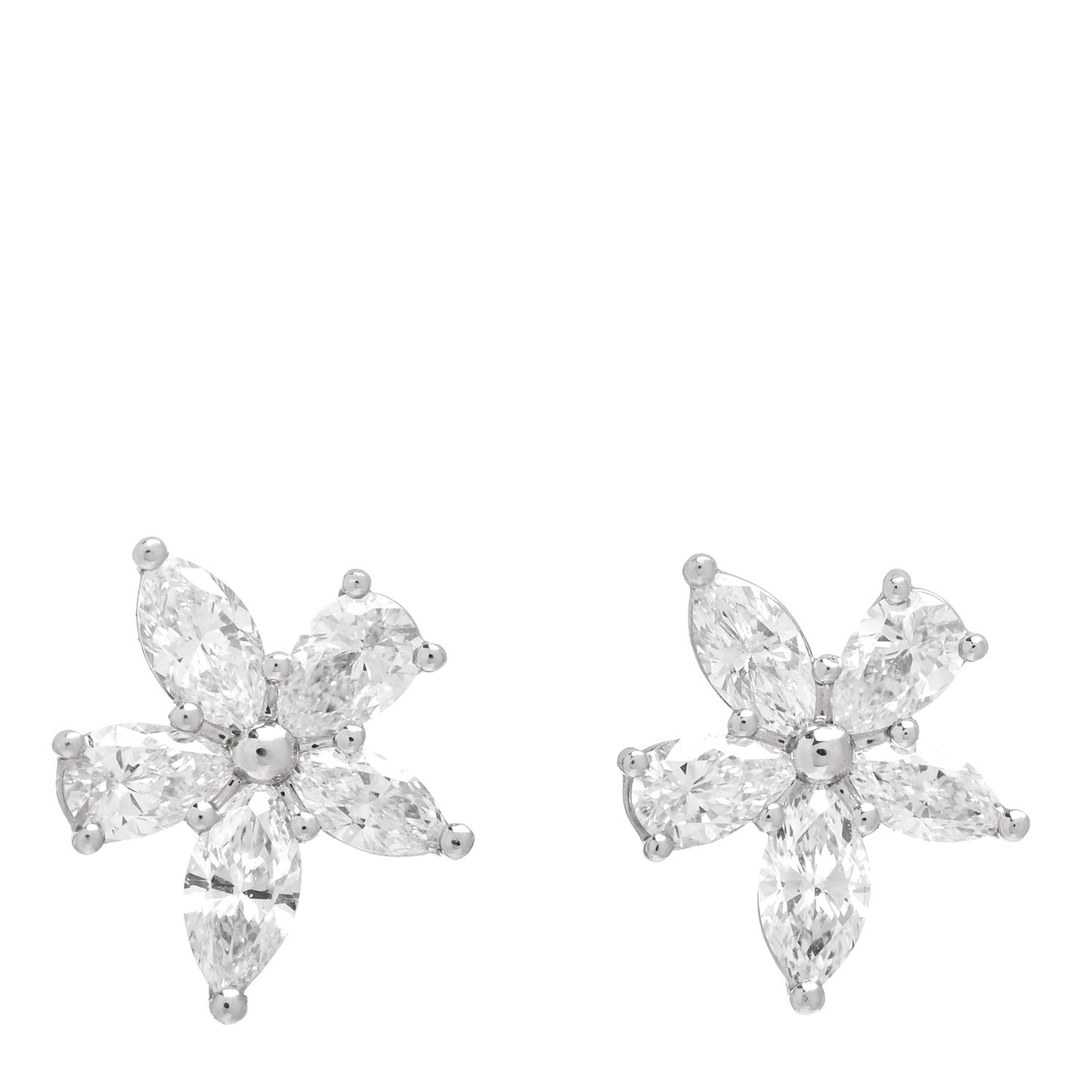 Platinum Diamond Medium Victoria Mixed Cluster Earrings