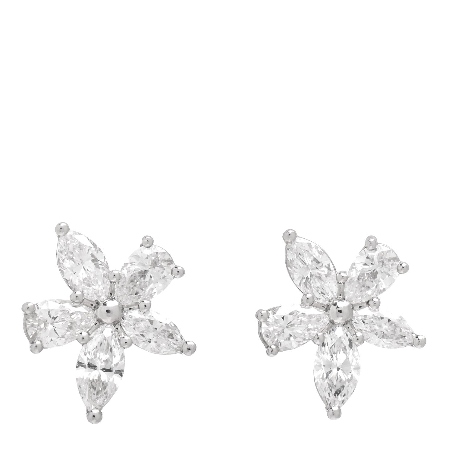 Tiffany Platinum Diamond Medium Victoria Mixed Cluster Earrings 1 of 4