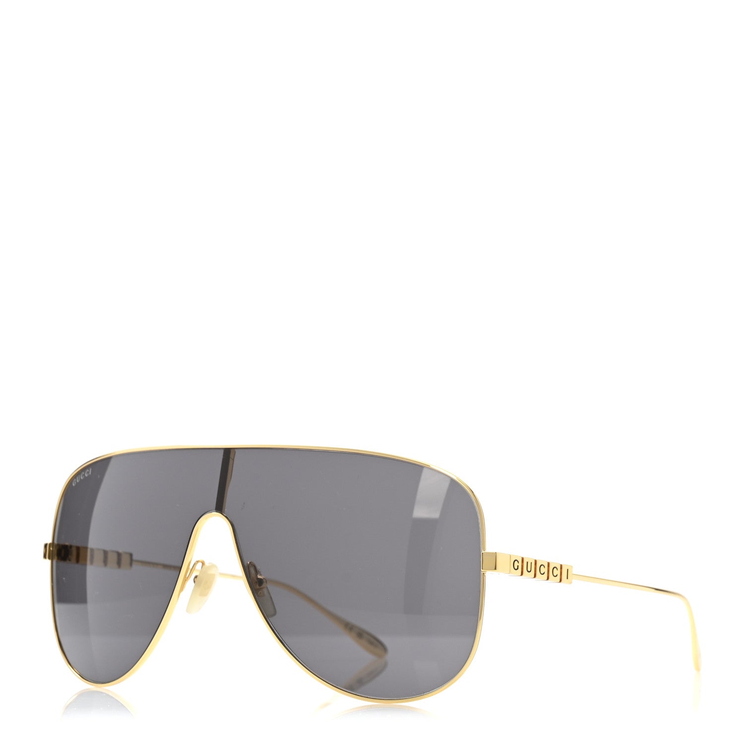 Gucci Metal Mask Sunglasses GG1436S Grey Gold 1 of 8