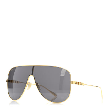 Gucci Metal Mask Sunglasses GG1436S Grey Gold 1 of 8